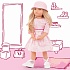 Кукла Эмма в розовом платье и шляпе блондинка 50 см  - миниатюра №2
